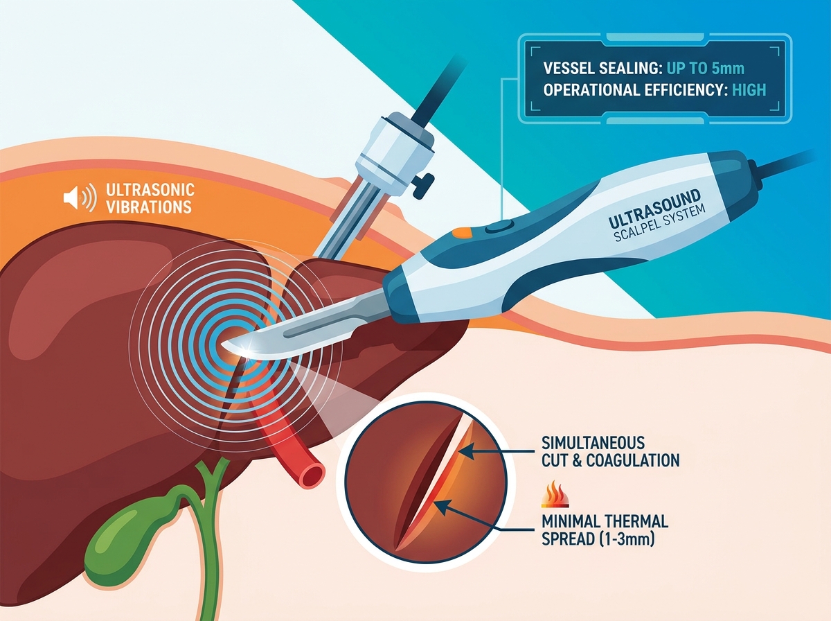 Bisturí ultrasónico en cirugía laparoscópica.